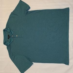 Men's Van Heusen Greenish Blue Stripped Polo Shirt Size Large